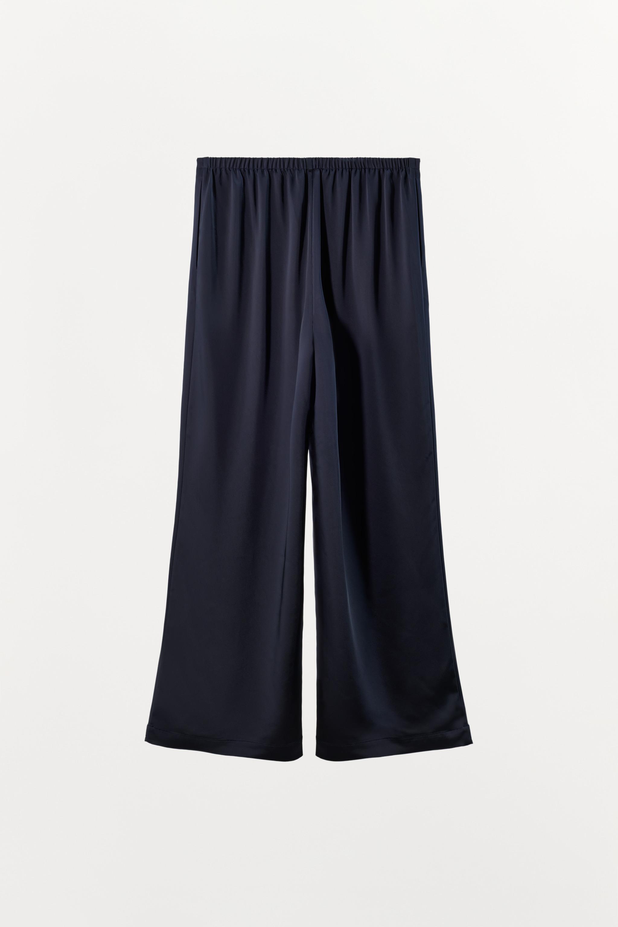 HIGH-WAISTED SATIN PANTS